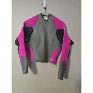 Jet Pilot Women's Wetsuit Top Jacket Size 12 Pink Gray Neon JRW112 Made in Korea